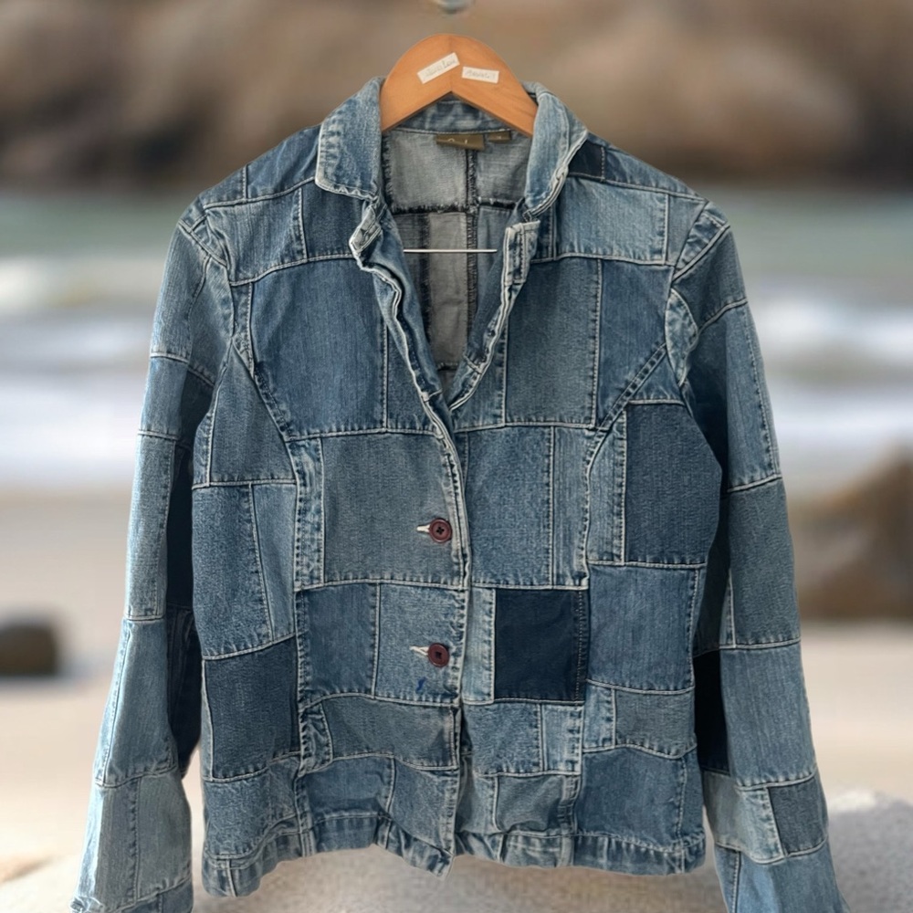 Caslon Blue Patchwork Jean Jacket - image 1